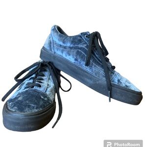 Vans Old Skool Off The Wall Blue Crush Velvet Low Top Sneaker 90's Y2K M 5.5 W 7